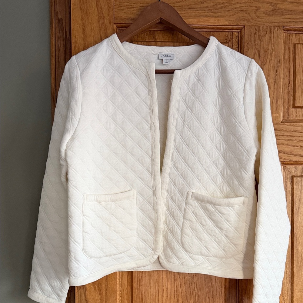J. Crew Women's White Quilted Teddy Jacket